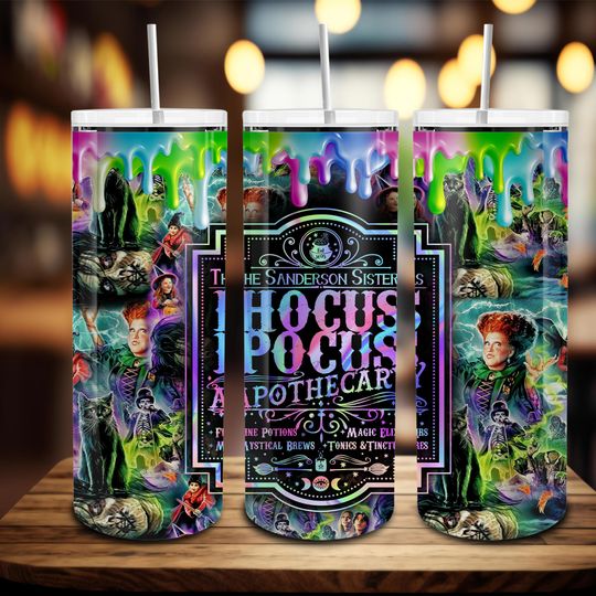 Discover Halloween Witch 20oz Skinny Tumbler Wrap  , Spooky Season, Witches Sisters 20oz Tumbler, Witch Squad,Halloween Sisters 20oz Skinny Tumbler