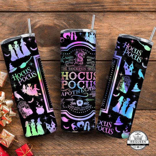 Discover Witch Sisters Halloween Tumbler  Design, Neon Halloween Witches 20oz Tumbler Design Wrap