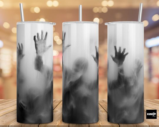 Discover Horror scary Halloween Tumbler Design, Halloween Bloody Hand Design , 20 oz tumbler sublimations