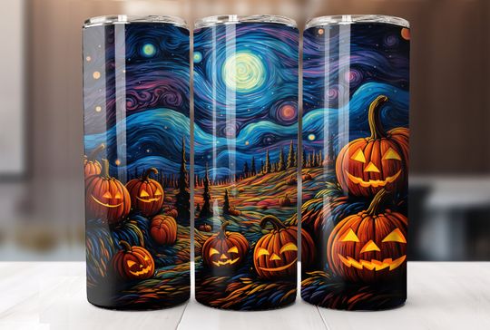 Discover Halloween Pumpkin 20 Oz Tumbler Wrap, Halloween Tumbler Wrap, Halloween, Vibrant Wrap, Straight Template, Tapered, Sublimation Graphics