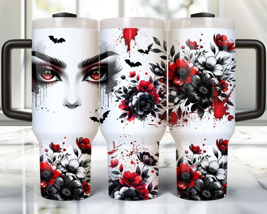 40oz Halloween Tumbler Wrap, 40oz Sublimation , Halloween Vampire 40oz Tumbler  , 40oz Spooky Tumbler Sublimation 40oz Wrap
