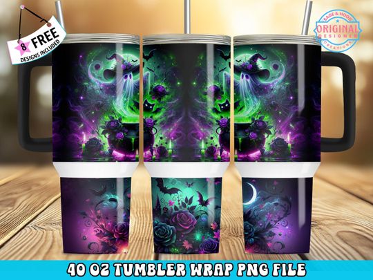 Discover 40oz Halloween Ghost Tumbler Wrap, Spooky Sublimation Design  ,Halloween Witch 40oz Tumbler  , 40oz Spooky Tumbler Sublimation 40oz Wrap