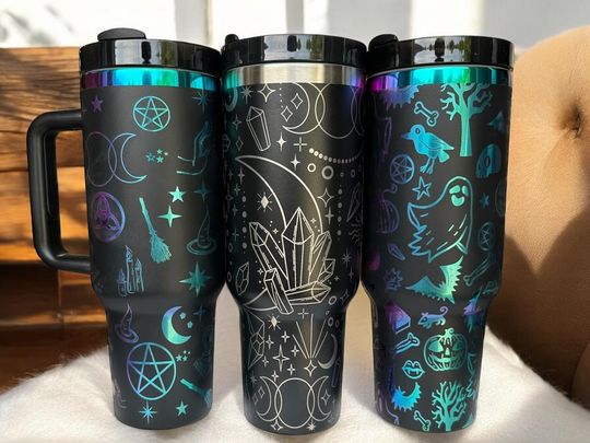 Discover Halloween 40oz tumbler|Spooky theme coffee mug|Halloween 40oz mug|40oz Halloween tumbler|Halloween 40oz with handle|Spooky mug|Spooky season