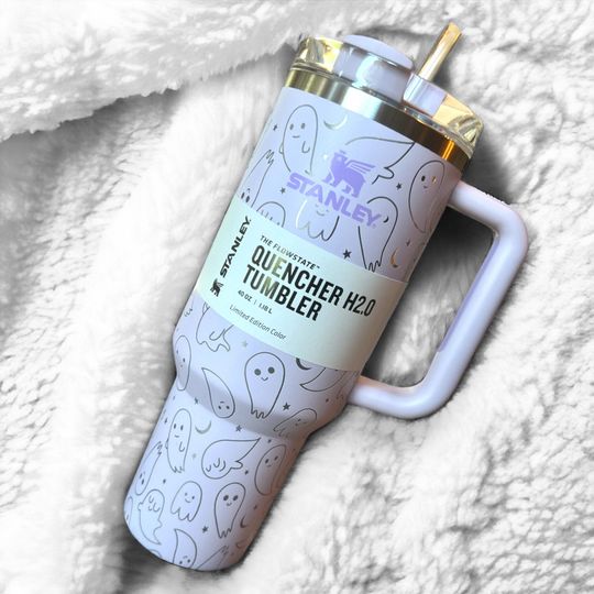 Discover Authentic Stanley Travel Quencher Tumbler -Cute Ghosts - Spooky - Halloween  40oz Tumbler