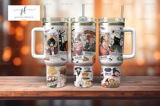 Hocus Pocus 40oz Tumbler, Sanderson Sisters Tumbler, Spooky Season Tumbler, Disney Witches Cup, Halloween Gift, Gift For Her