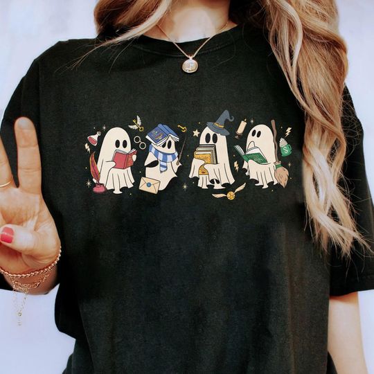 Discover Halloween Wizard House Shirt, Spooky Ghost TShirt, Halloween Wizard School, HP Inspired Tee, Gift For Potterheads