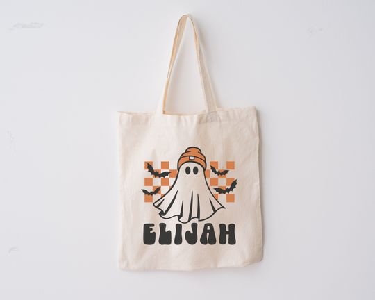 Discover Personalized Trick or Treat Bag Halloween Candy Bag Custom Trick or Treat Bag Halloween Tote Bag Trick or Treat Tote Custom Halloween Bag