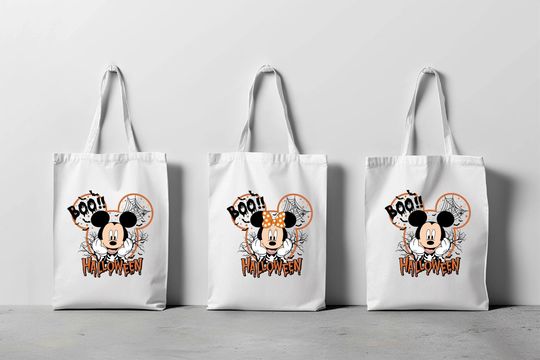 Discover Disney Mickey And Minnie Mouse Halloween Tote Bag, Halloween Tote Bag, Trick Or Treat Tote Bag, Disney Tote Bag, Halloween Matching Tote Bag