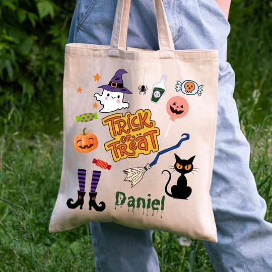 Discover Personalized Halloween totes, Trick or Treating totes, Halloween Bags, not so scary, oogie boogie bash, Customized bag, Custom Candy Bag