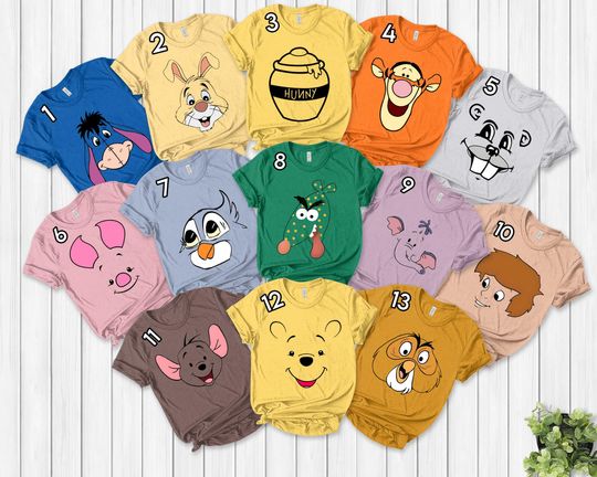 Disney Winnie The Pooh Shirt, Disney Cartoon Characters Costume Shirt