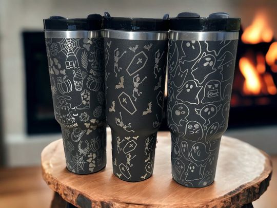 Discover Spooky tumbler|Halloween tumbler|Black tumbler|Skull tumbler|Sugar skull tumbler|40oz ghost tumbler| halloween tumbler|Water cup