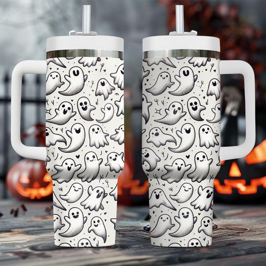Discover Cute Funny Ghost Halloween 40 Oz Tumbler With Handle, Spooky Season Tumbler,  Halloween Tumbler, Halloween Gifts, Halloween Decor