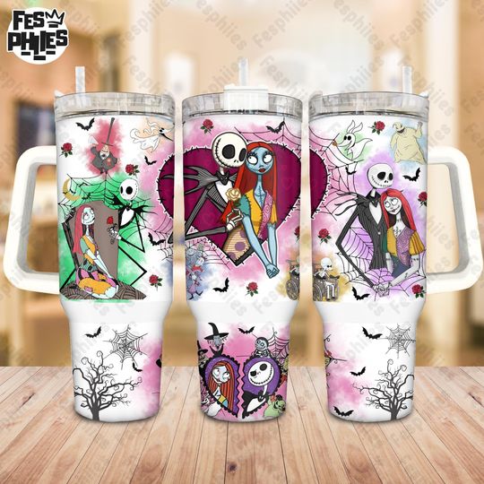 Discover Halloween Nightmare 40 oz Quencher Tumbler Wrap Sublimation Design, Nightmare Friends Stanley 40oz Tumbler Designs