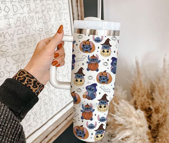 Discover Wizard Monster Halloween Tumbler 40oz With Handle, Halloween Character 40Oz, Spooky Tumbler 40oz, Stainless Steel Tumbler, Insulated Tumbler