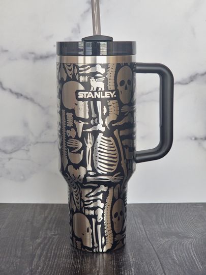 Discover Skeleton Bones Halloween 40 Oz  Tumbler| Spooky Tumbler| Skull and Bones Cup| Jack o latern tumbler| Halloween Party