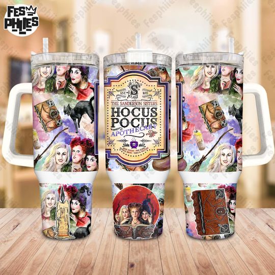 Discover Halloween Sisters Witches 40 oz Quencher Tumbler  , Apothecary 40oz Tumbler Sublimation