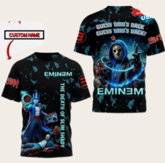 Discover Eminem Slim Shady Im Back 3D Custom Name T-Shirt