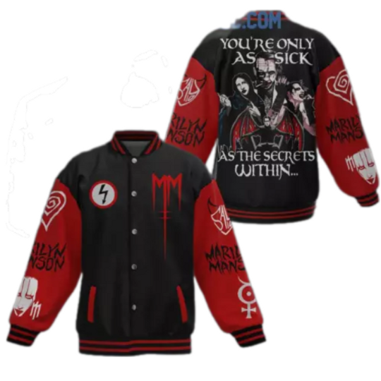 Marilyn Manson You’re Only As Sick As The Secrets Within Baseball Jacket