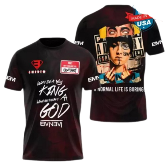 Discover Eminem Slim Shady A normal Life Is Boring 3D T-Shirt