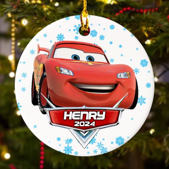 Discover Personalized Cars Christmas Ornament, Racing Cars Xmas Ornament, Car Movie Decor Home, Customized 2024 Christmas Tree Decor Gift For Kid