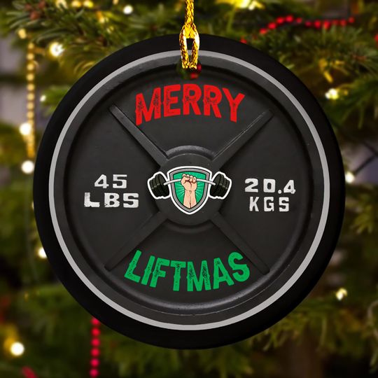 Discover Personalized Merry Liftmas Christmas Ornament, Weightlifting Customized 2024 Christmas Tree Decor, Funnyy Gymer Xmas Gift For Man