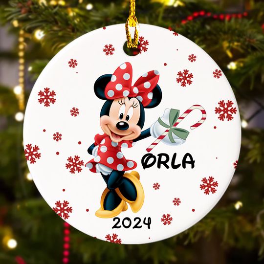 Discover Personalized Mouse Girl Christmas Ornament, Customized Christmas Tree Decor, Mouse Birthday Gift For Kid, Mouse Holiday Party Ornament