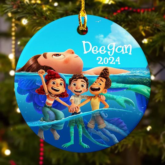 Discover Personalized Ornament Character Friends, Sea Monster Character Ornament, Customized 2024 Christmas Tree Decor Gift For Kid