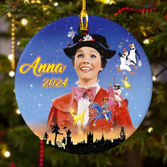 Personalized Ornament Mary Poppins, 60s American Movie Xmas Ornament Fan Gift, Customized 2024 Christmas Tree Decor Gift For Kid