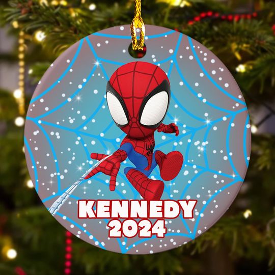 Discover Personalized Ornament Superhero, Spider Movie Character Xmas Ornament Fan Gift, Customized 2024 Christmas Tree Decor Gift For Kid