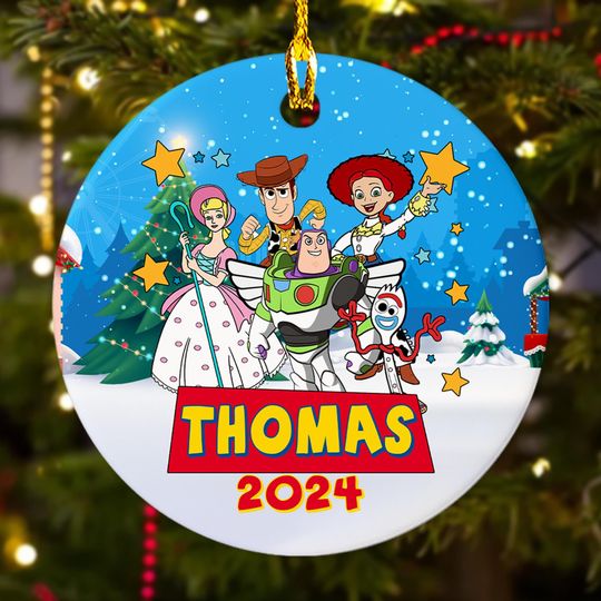 Personalized Toy Movie Ornament, Superhero Character Ornament Shape, Xmas Ornament Gift, Customized 2024 Christmas Tree Decor Gift For Kid