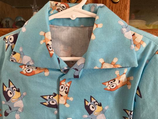Boys Blue Dog  Disney inspired Button up shirt, Birthday shirtboys
