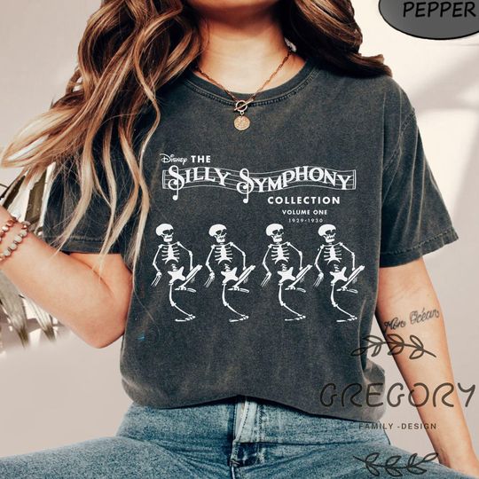 Silly Symphony The Skeleton Dance Halloween Comfort Colors Shirt, Funny Disney Halloween Skeleton Sweatshirt, Disneyland Spooky Season Trip