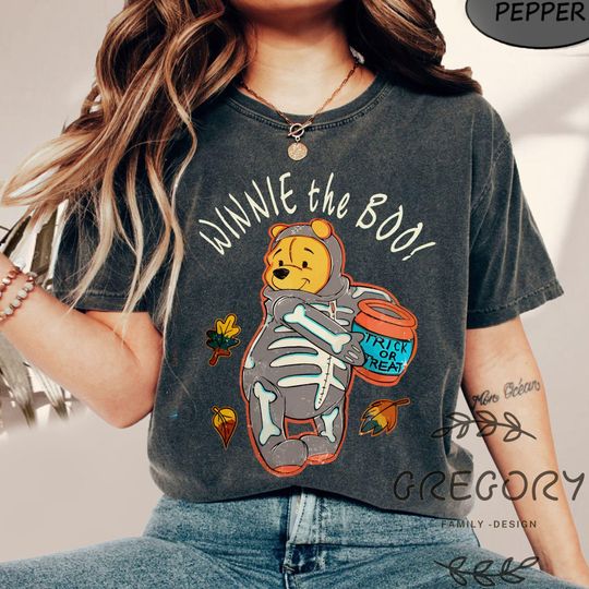 Discover Retro Winnie The Boo Halloween Comfort Color Shirt, Disneyland Halloween Shirt, Winnie The Pooh Sweatshirt, Pooh Halloween Matching Shirt