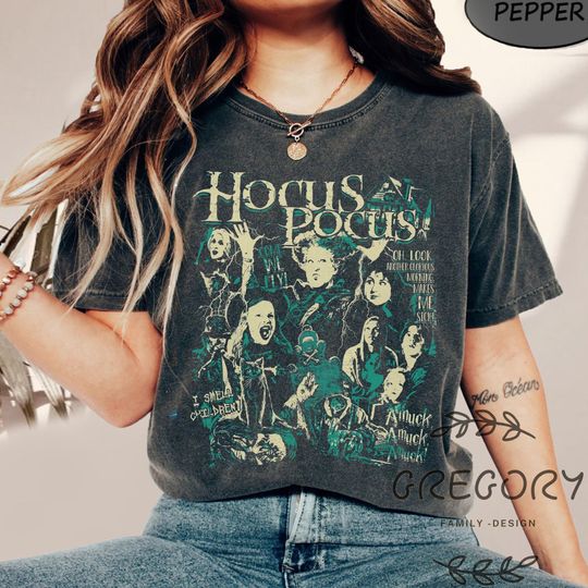 Retro Hocus Pocus Comfort Colors Shirt, Sanderson Sisters Disney Witches Sweatshirt, Vintage Spooky Vibes Shirt, Halloweeen Shirt,Witchy Tee