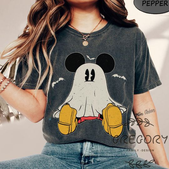 Discover Retro Mickey Ghost Halloween Comfort Colors Shirt, Mickey's Not So Scary Halloween Party Sweatshirt, Mickey Spooky Season Sweatshirt