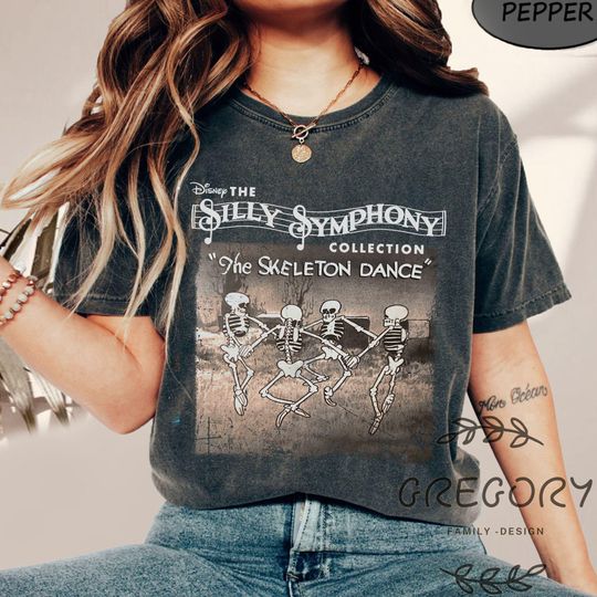 Discover Disney The Silly Symphony Skeleton Dance Halloween Comfort Colors Shirt, Disney Halloween Sweatshirt, Mickey's Not So Scary Party Shirt