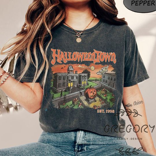 Halloween Town and Chill Comfort Colors Shirt, Halloween Party Sweatshirt, Halloween Sweatshirt, Halloween Town Fall , Halloween 1928 Shirt