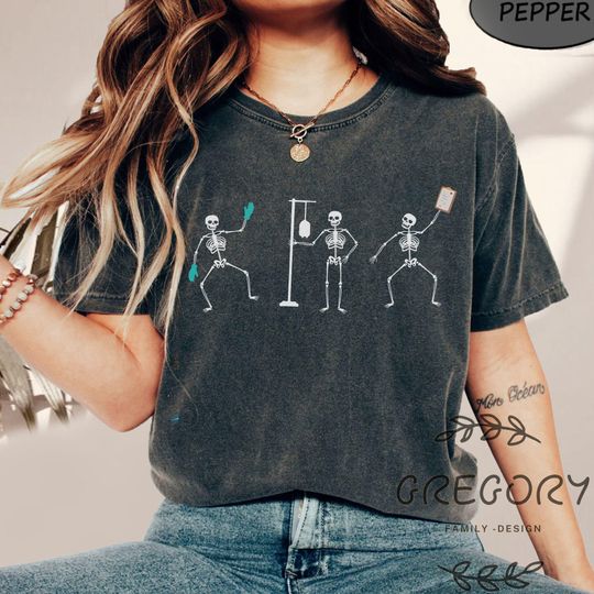 Dancing Skeleton Comfort Colors Shirt, Dancer Skeleton Halloween Sweatshirt, Halloween Dance Team Shirt, Fall Shirt, Scary Movie Shirt