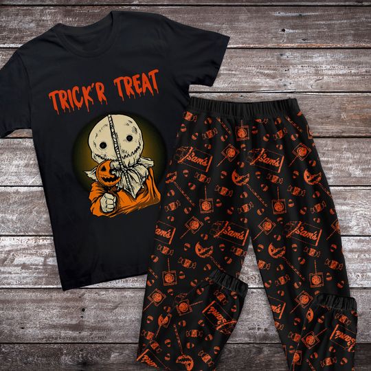 Discover Trick 'r Treat Holiday Pajamas Set, Sam Trick 'r Treat Halloween Pajamas Set, Trick 'r Treat Family Pajamas For Adult And Kids