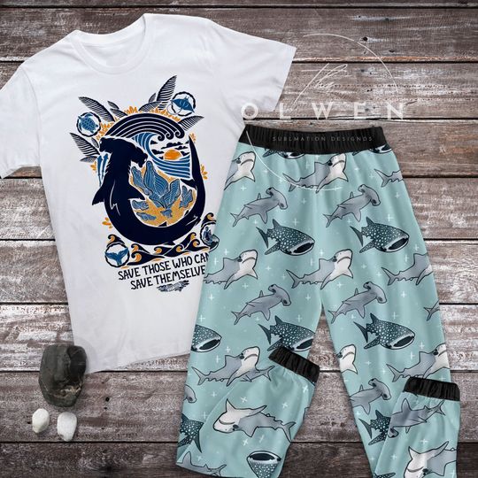 Cute Shark Holiday Pajamas Set, Shark Christmas Pajamas Set, Shark Album 2024Family Pajamas For Adult And Kids