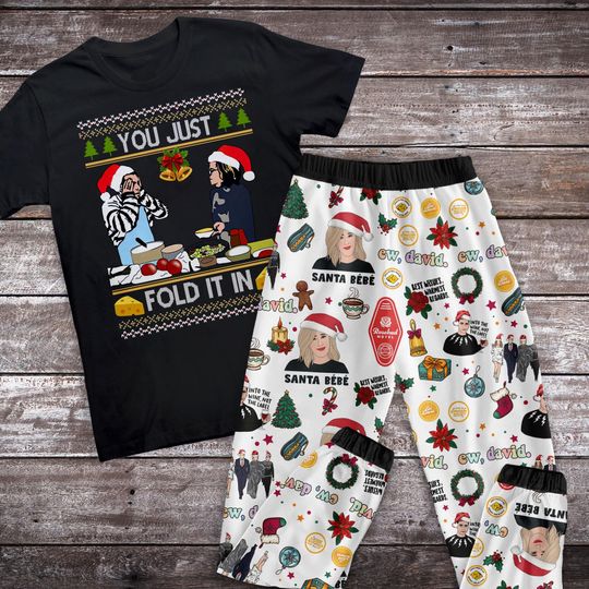 Schitt's Creek Holiday Pajamas Set, David Moira Family Pajamas, Schitt's Creek Family Christmas Pajamas Set.