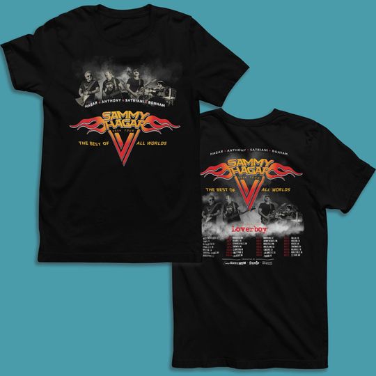 Discover Double Sides The Best Of All Worlds 2024 Tour Unisex T-Shirt, Loverboy Tour Tee, Sammy Hagar Metal Band Music Tour Outfit, Sammy Hagar Fan