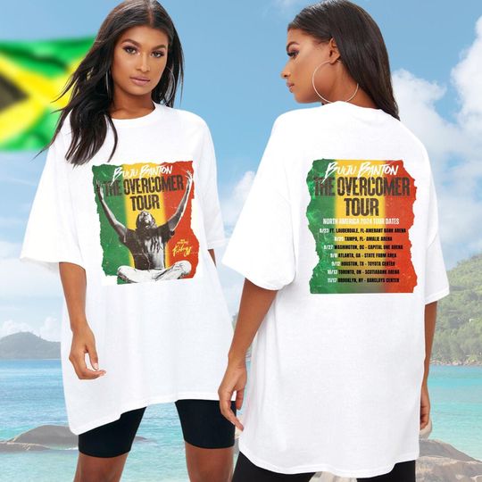 Discover Buju Banton 2024 The Overcomer Tour Concert Unisex Back Print Shirt & Sweatshirt Gift For Reggae Music Fans