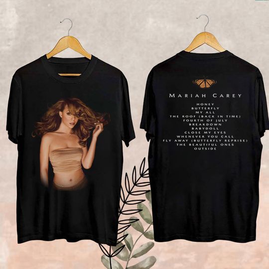 Discover Vintage Butterfly Mariah Carey Merch, Mariah Carey's Christmas Time 2024 Shirt, Mariah Carey Christmas Time Fan Gift, Mariah Carey Fan Shirt