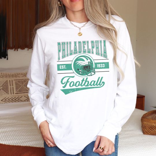 Philadelphia football  T-Shirt, Eagle long sleeve, Vintage Style Philadelphia Football  tee, Philadelphia Shirt Unisex Long Sleeve T-Shirt