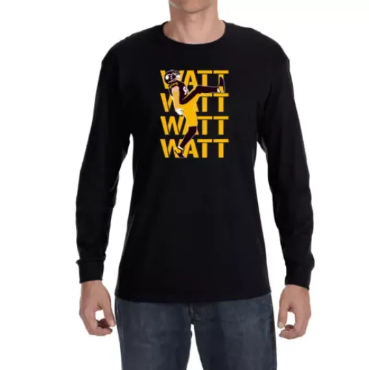 Discover Pittsburgh Steeler TJ Watt Text Pic Long sleeve shirt