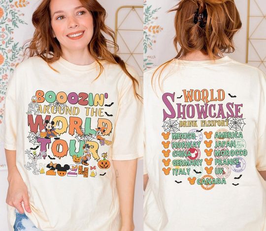 Discover Epcot Booozin' Around The World Tour 2024 Shirt, Epcot World Tour Shirt, Disneyland Epcot Matching Shirt, Disneyland Halloween Trip Shirt