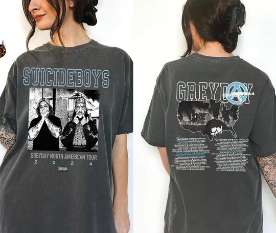Greyday 2024 Suicideboys Hip-Hop 2 Sides Shirt, Grey Day 2024 Tour Shirt, Music Tour 2024, Hip Hop Lover Gift, Suicideboys Fan Merch