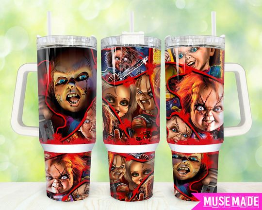 Discover Horror Movies 40oz Tumbler  , Halloween Tumbler 40oz  , Halloween Horror 40oz Tumbler Wrap, Horror Characters 40oz Quencher Tumbler