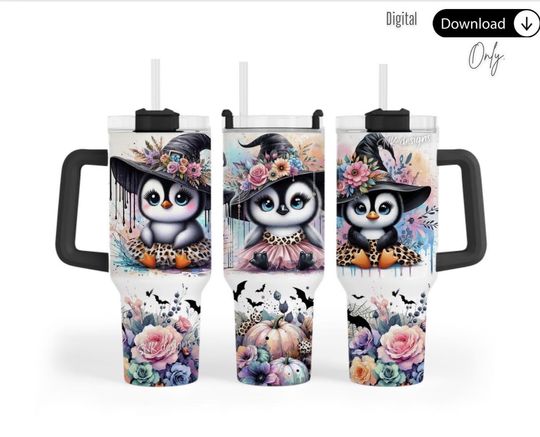 40oz Halloween tumbler cute spooky Sublimation design  , 40oz  , 40oz tumbler funny
